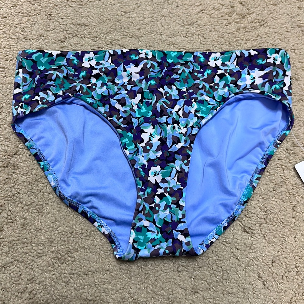 Athleta blue floral bikini bottom